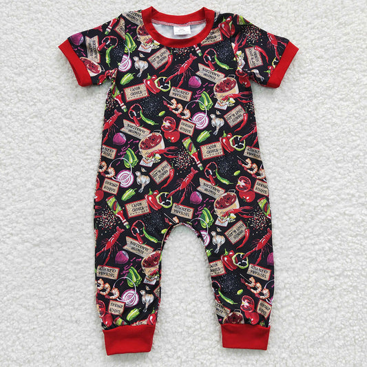 boy short sleeve craw fish romper, SR0206