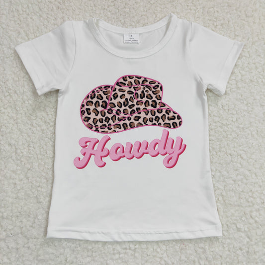 Howdy leopard hat short sleeve top