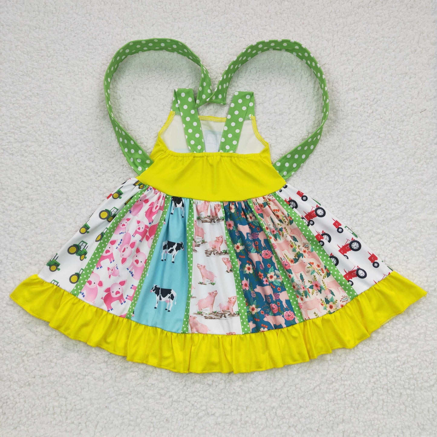 Baby girls farm tractor twirl dress