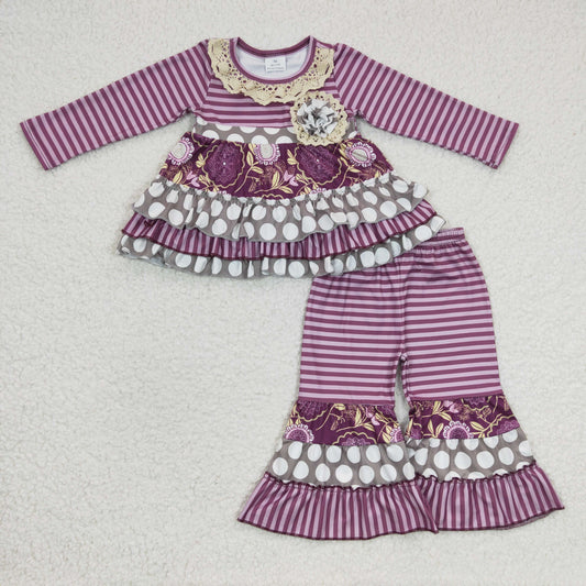 baby girls purple floral outfit