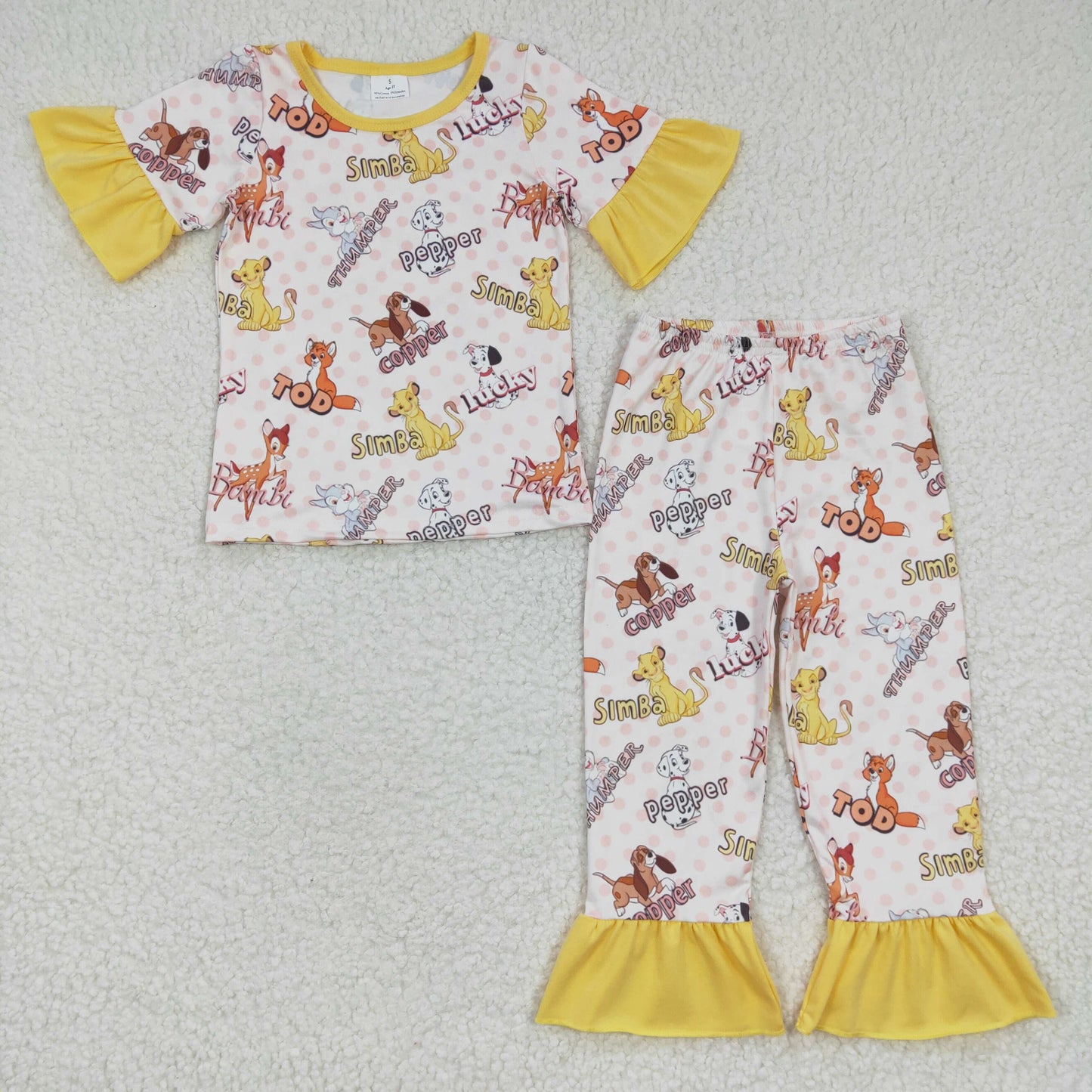 Girl short sleeve cartoon outfit. GSPO0423