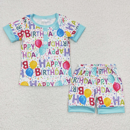 Happy Birthday  summer short outfit ,BSSO0180