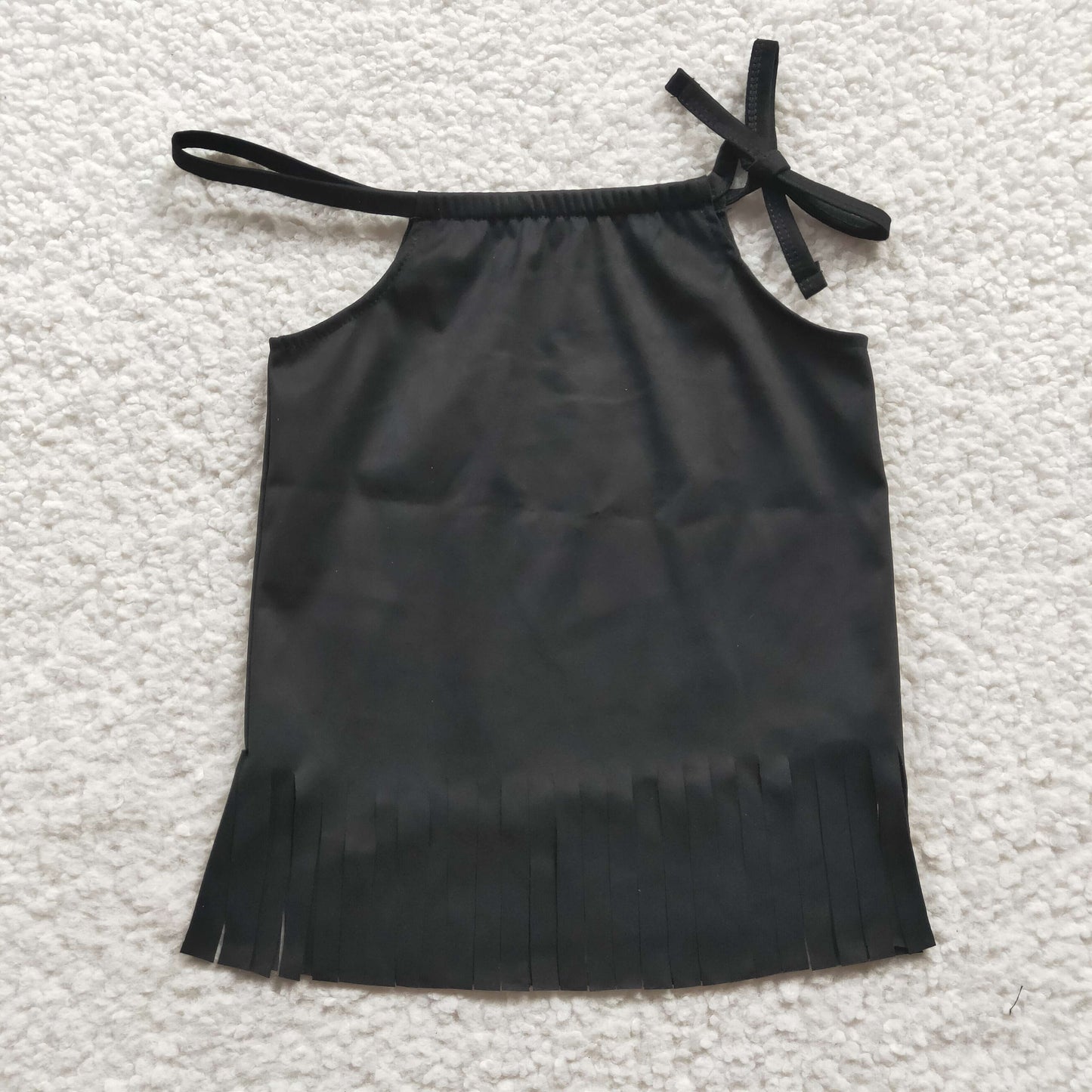 baby girls black suede tassel top, GT0088