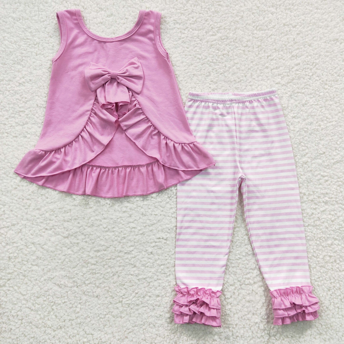 pink top ruffle pants boutique outfit GSPO0507