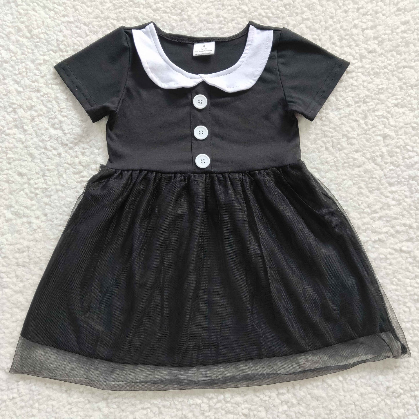 Baby girls short sleeve black dress, GSD0285