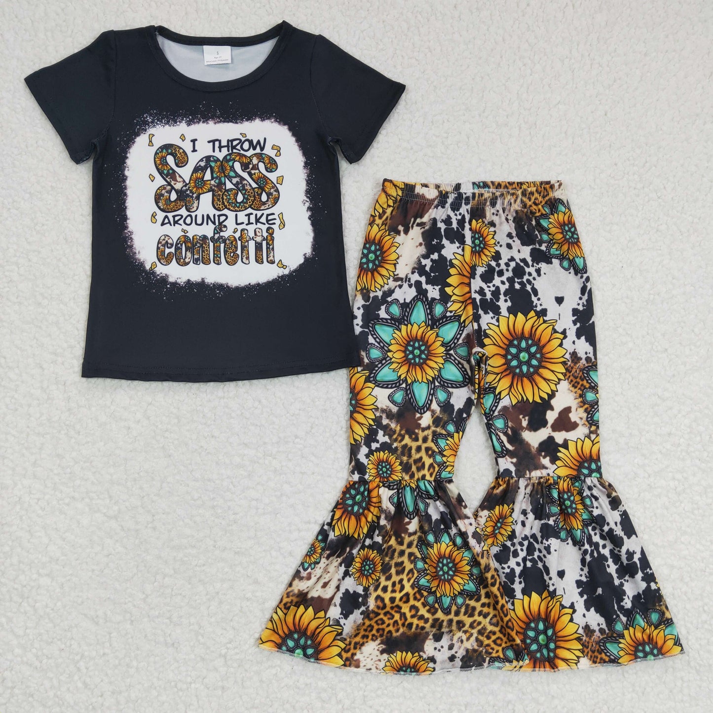 Baby girls sunflower boutique summer outfit, GSPO0484