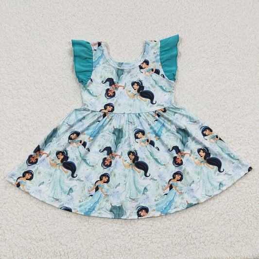 blue cartoon print wholesale dress, GSD0267