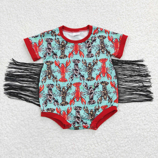 baby girls fringe design lobster romper