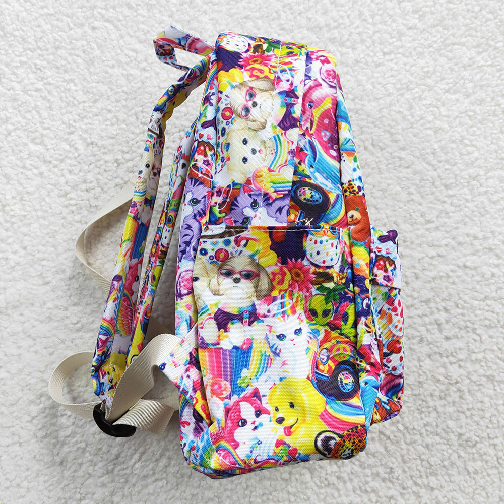 kids wholesale purple  cartoon backpack matching lunch bag