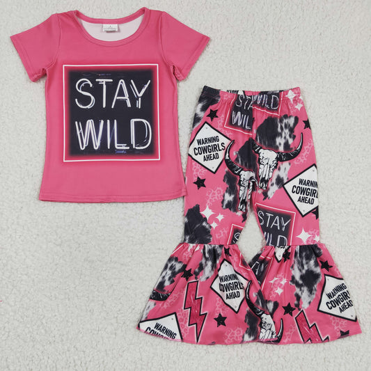 wholesale boutique girls outfit stay wild outfit GSPO0446