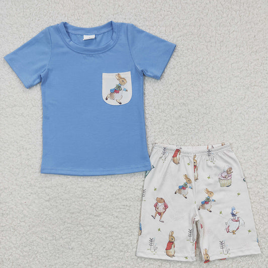 boy short sleeve Easter print outfit, BSSO0115