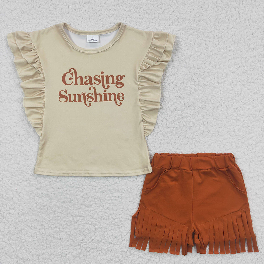 Chasing sunshine 2pcs ruffles cotton outfit