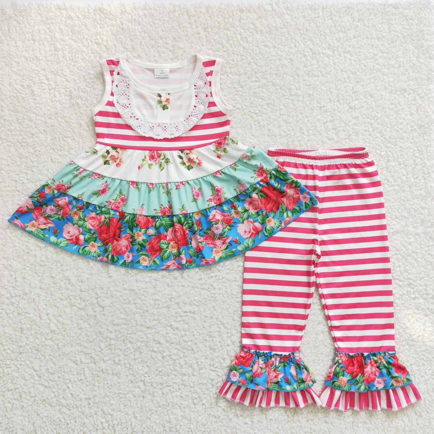 baby girls hot pink stripes summer outfit