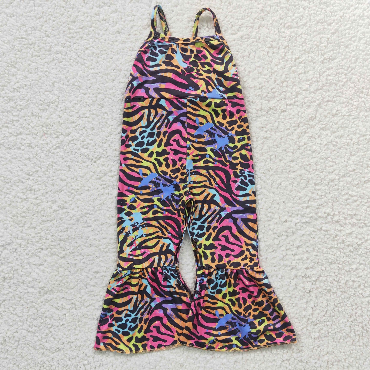 toddle girls one piece tiger print leopard jumpsuit overall, SR0232