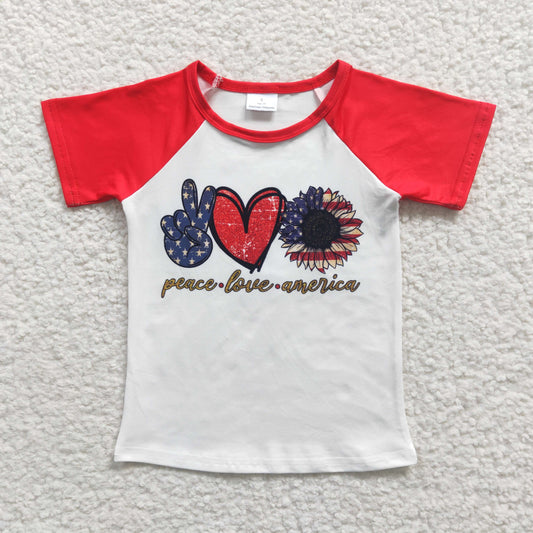 kids July 4th short sleeve  top, GT0108