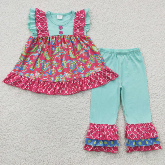 Wholesale cheap price floral boutique outfit C3-21