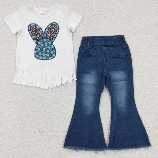 Easter day 2pcs denim pants set