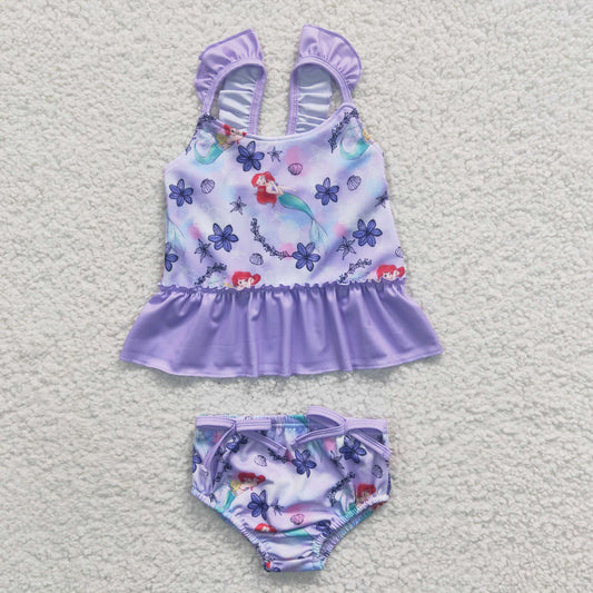 Baby girls cartoon print  bathing suit, S0037