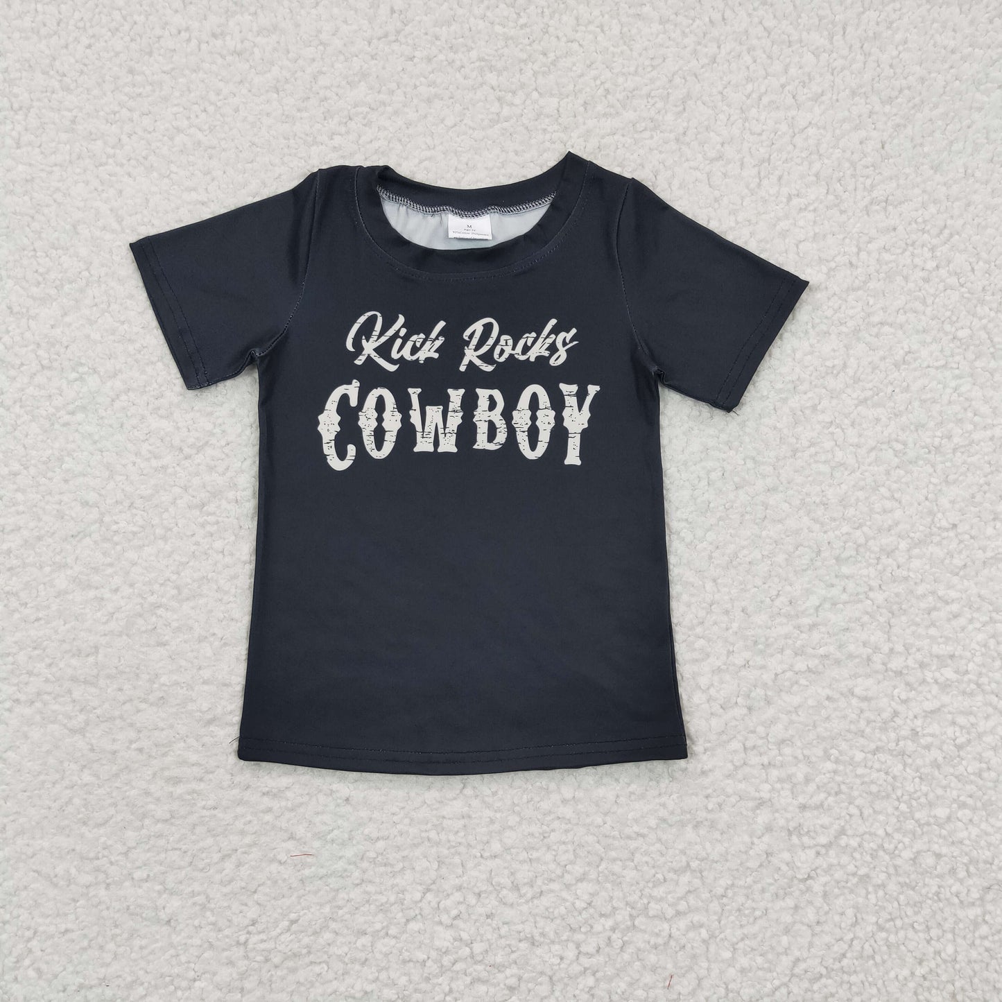 cowboy short sleeve black top