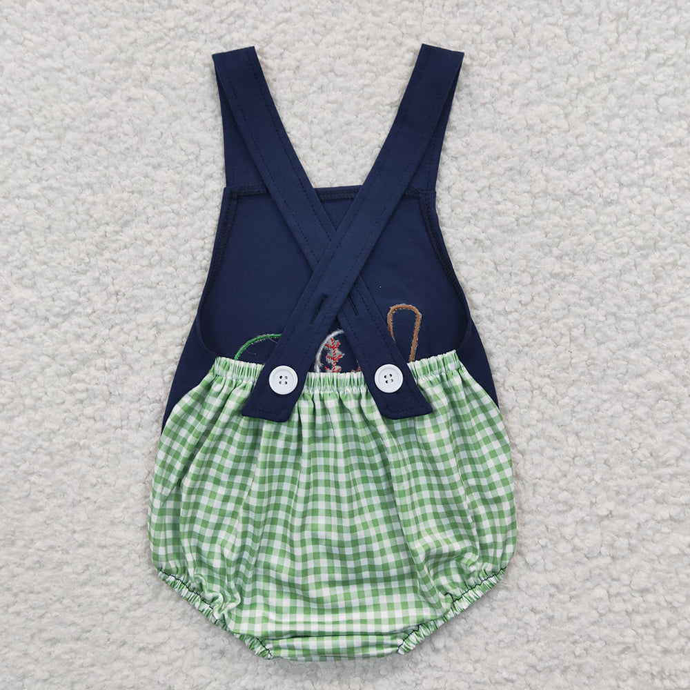 boy Embroidery ball design one pc bubble romper, SR0272