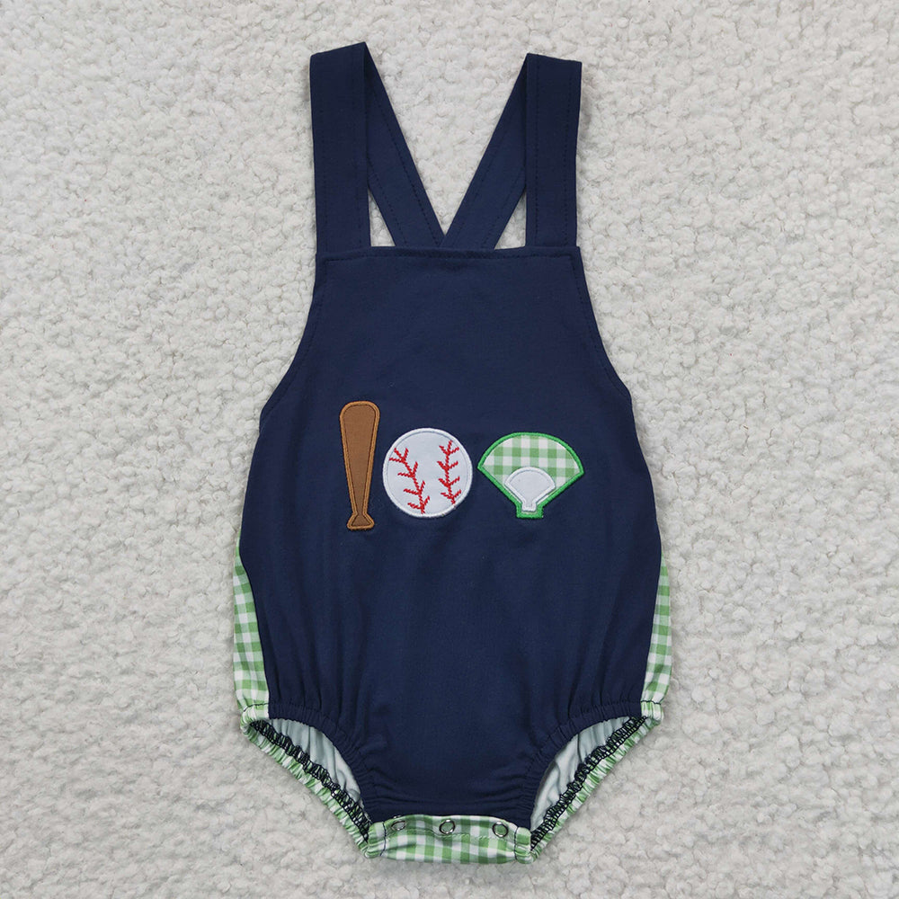 boy Embroidery ball design one pc bubble romper, SR0272