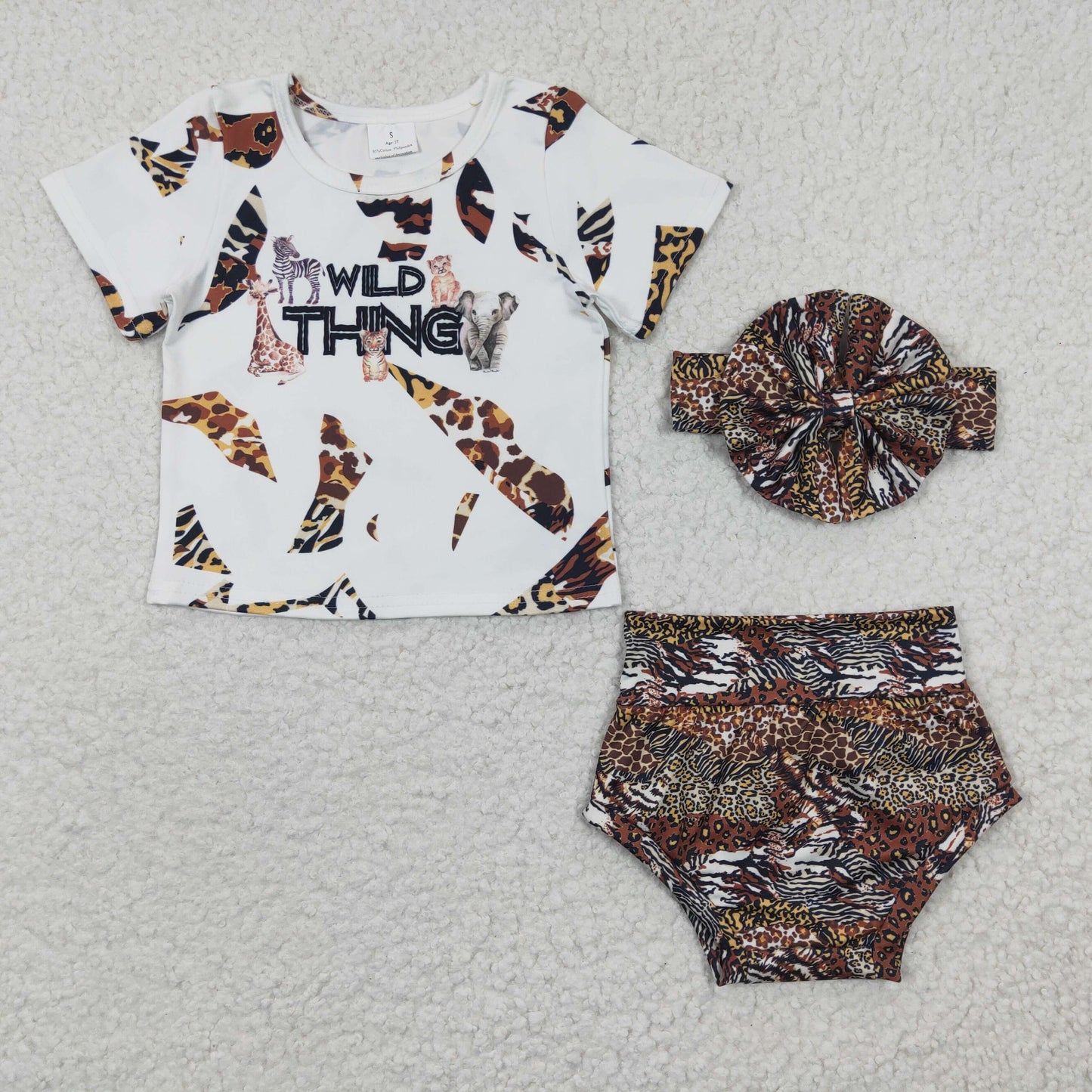 wild thing animal print bummies set