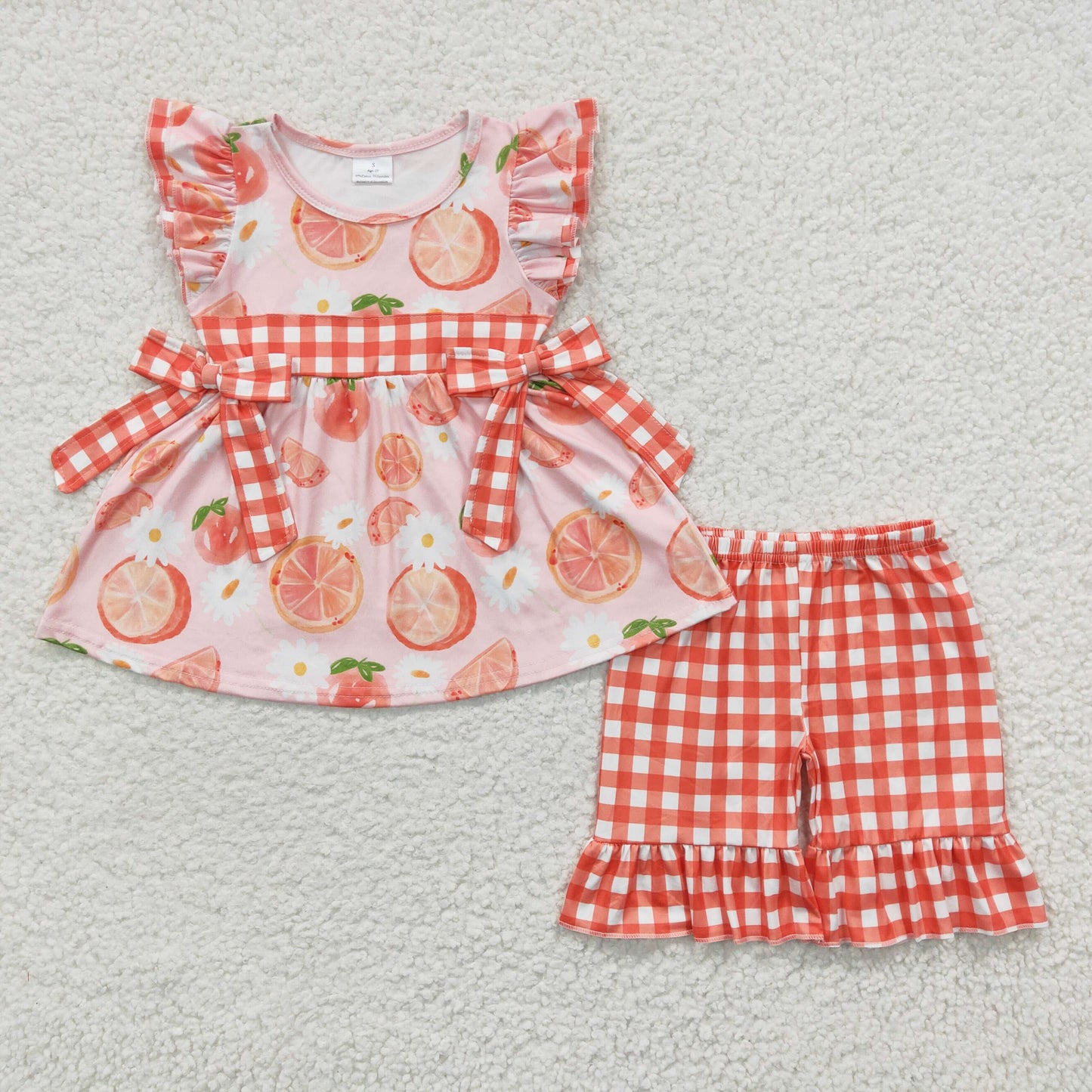 fruit design wholesale girls summer clothing set