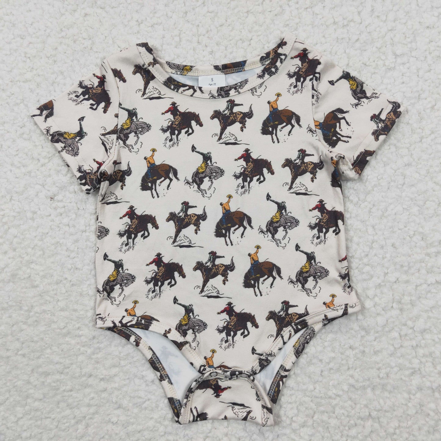 western cowboy horse short sleeve romper wholesale kids clothes