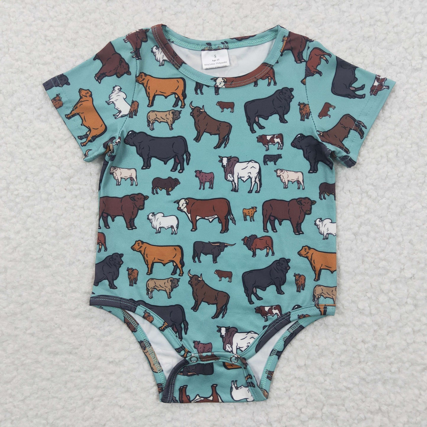 farm cow short sleeve one piece animal romper