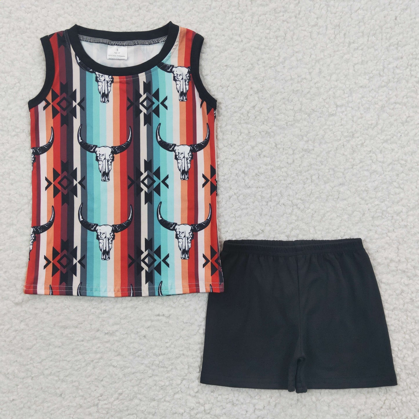 wholesale western cow 2pcs short sleeve outfit