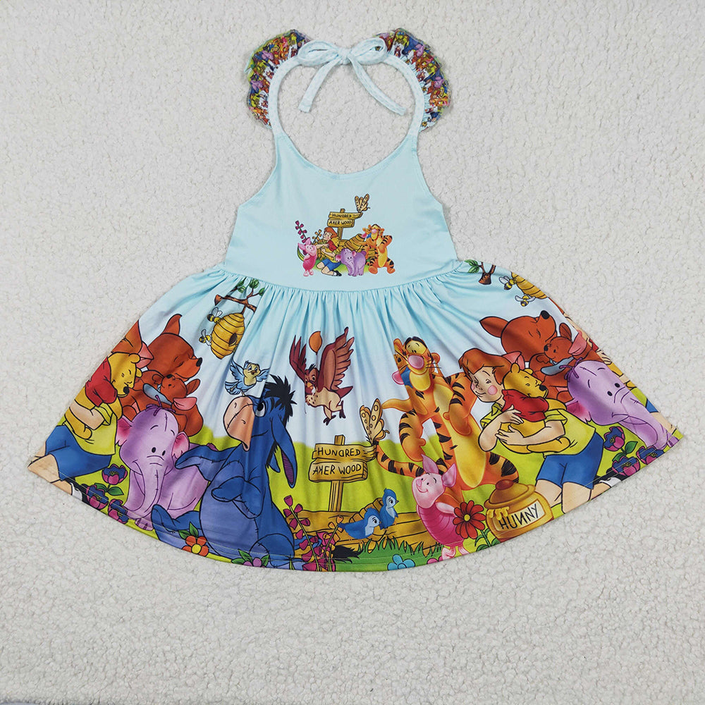 girls short sleeve cartoon dress, GSD0271