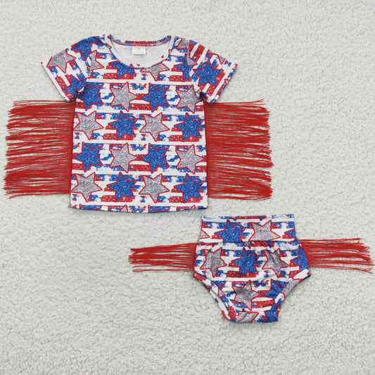 Forth of July glitter star bummies set, GBO0082
