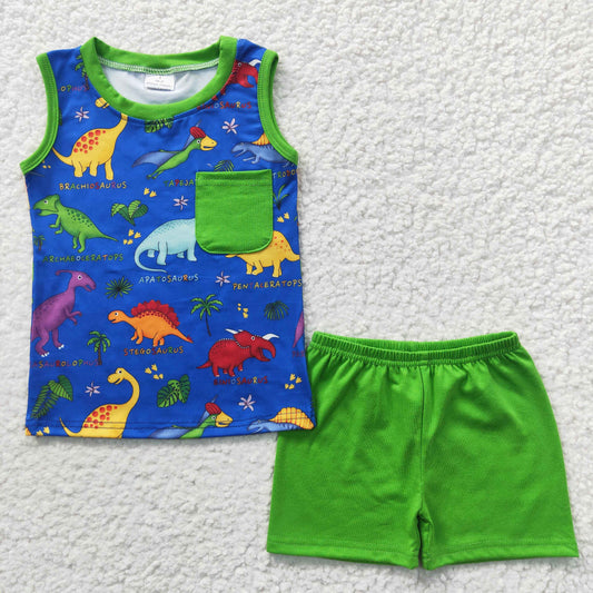 boy sleeveless dinosaur clothes