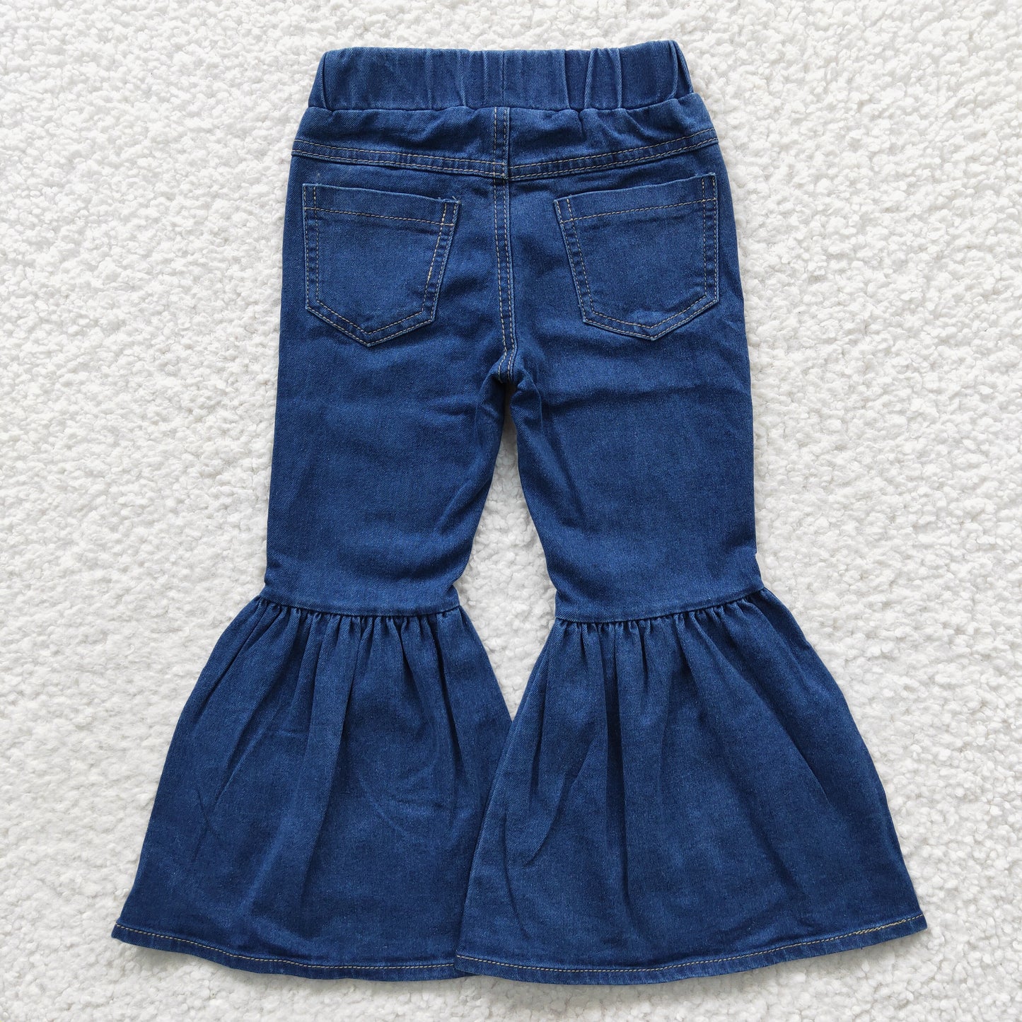 baby girls pocket blue denim pants P0071