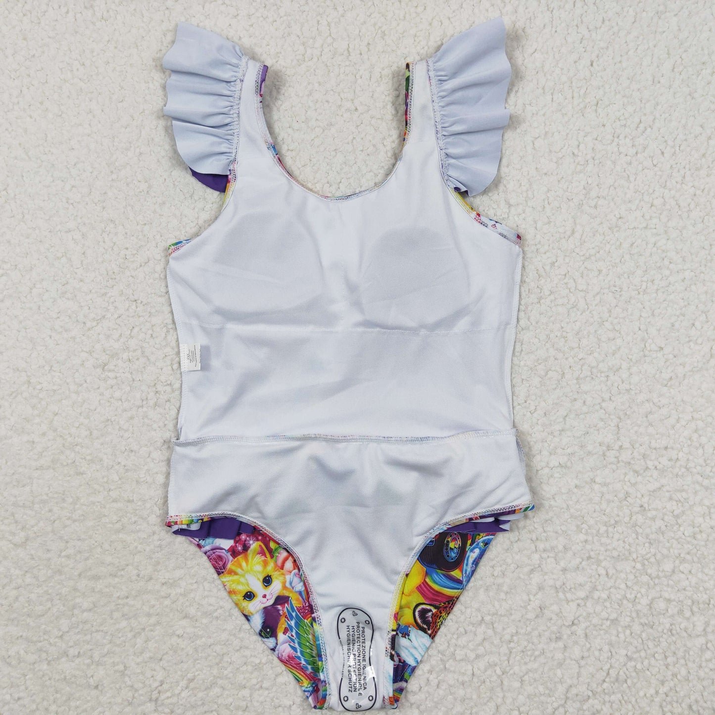 baby girls one piece purple cartoon summer swimwear