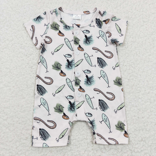 one piece short sleeve fishing romper, SR0259