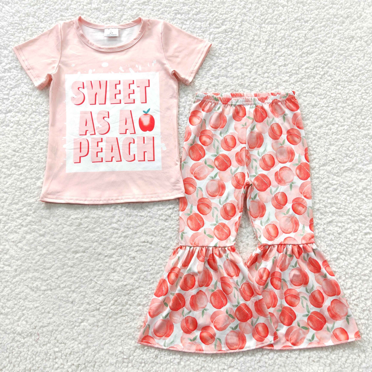 sweet as an peach bell bottoms set with headband