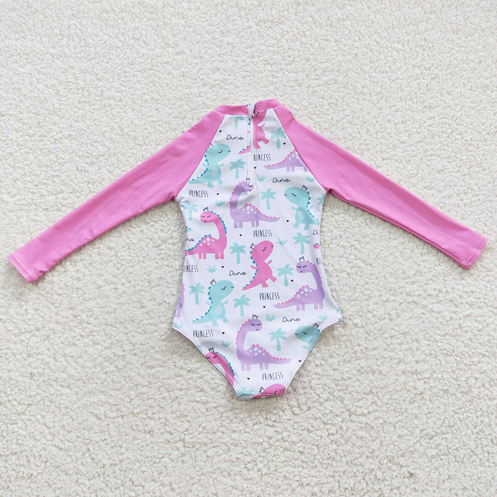 dinosaur one piece long sleeve swimming suit