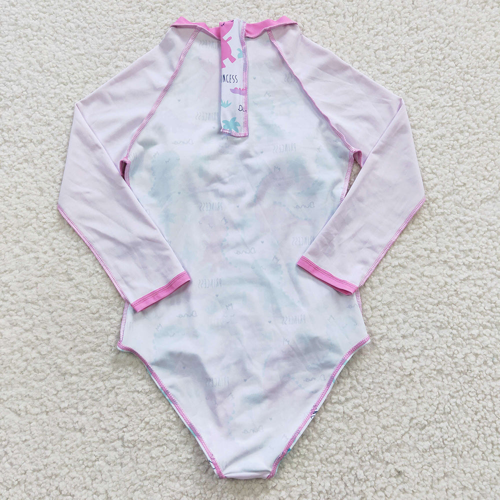 dinosaur one piece long sleeve swimming suit