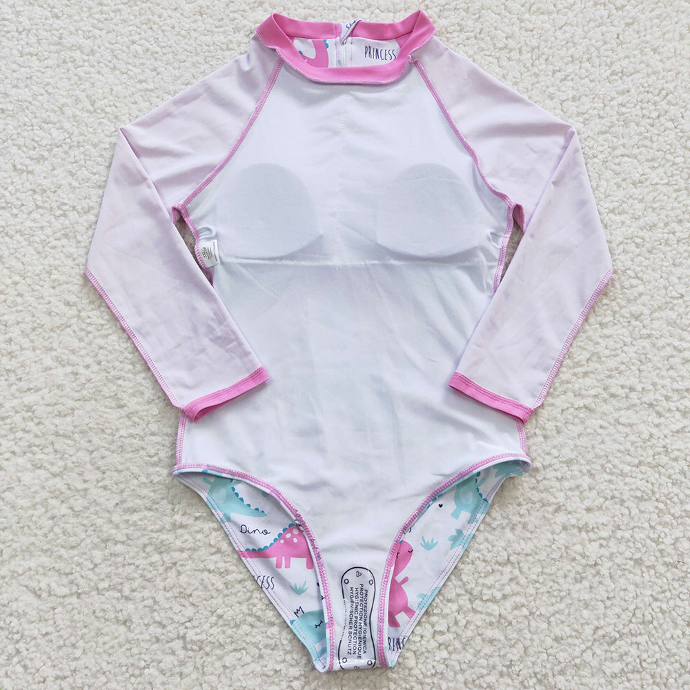 dinosaur one piece long sleeve swimming suit