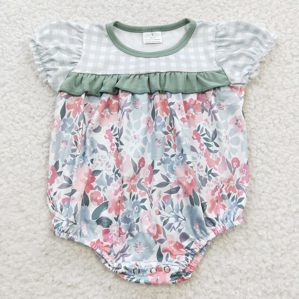 toddle girls short sleeve floral romper