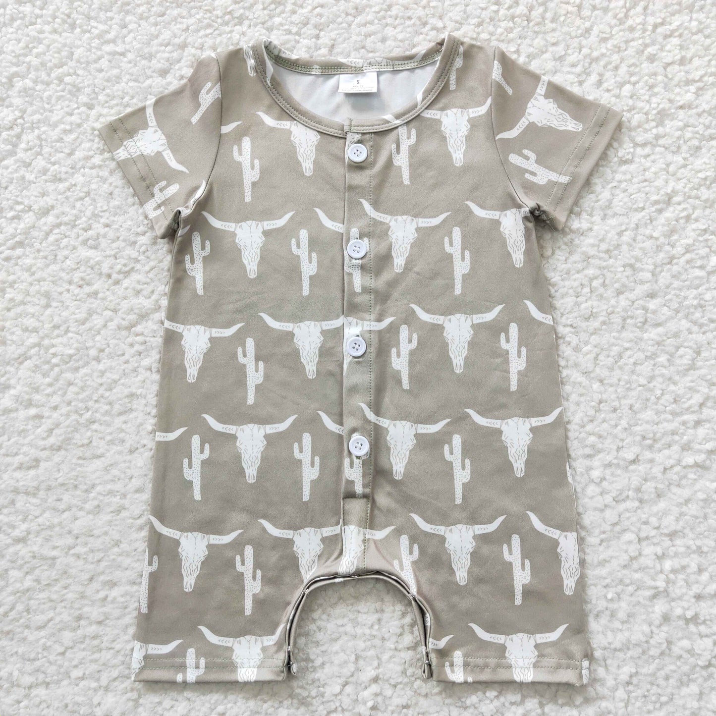 western cow cactus print romper, SR0258