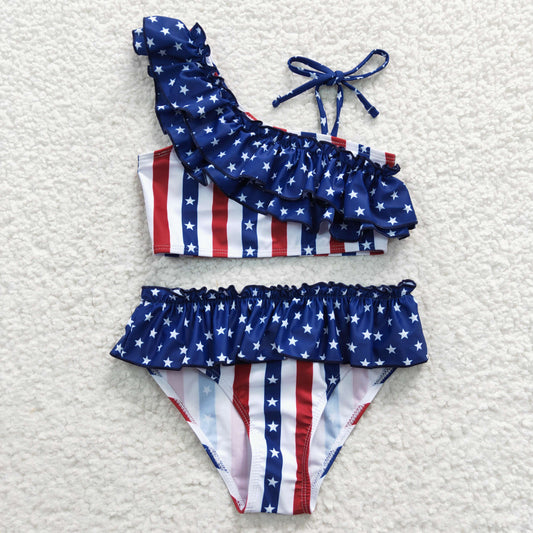 GIRLS July 4th bathing suit,  S0042