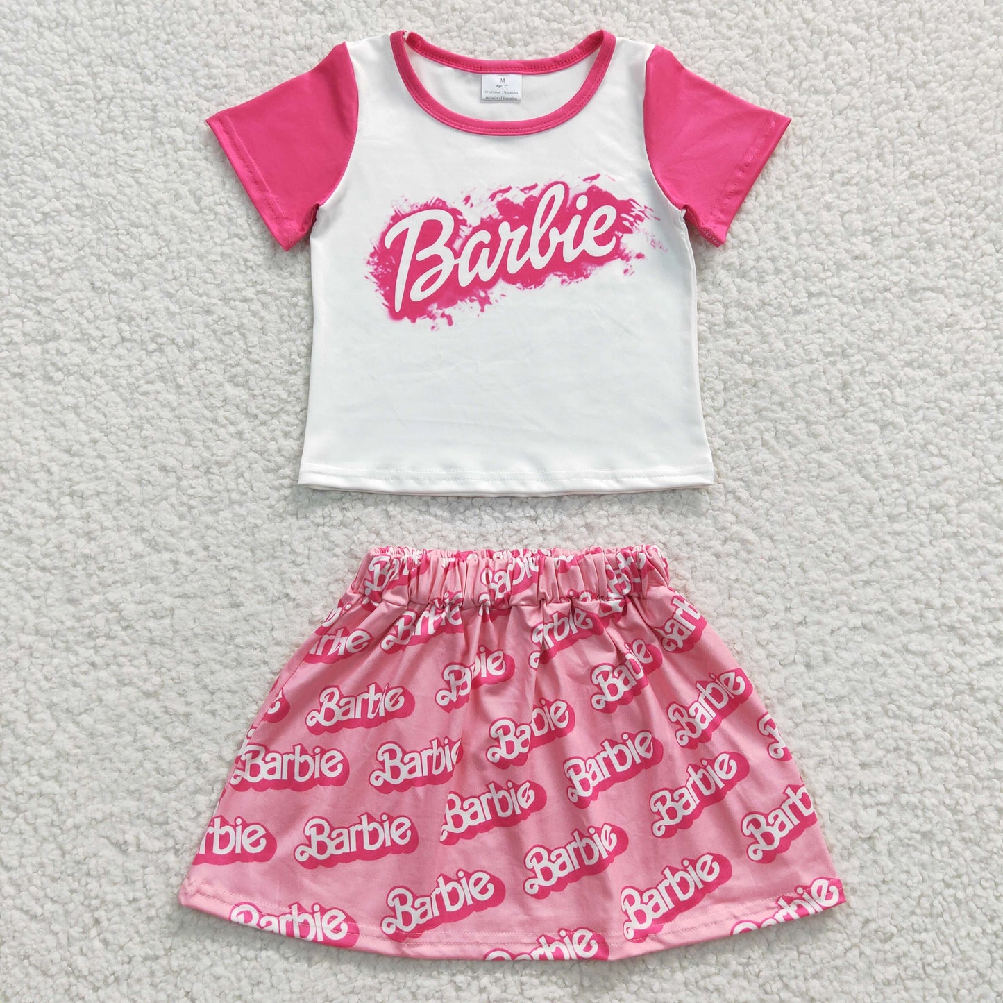 baby girls short sleeve doll top matching skirt 2pcs wholesale boutique set