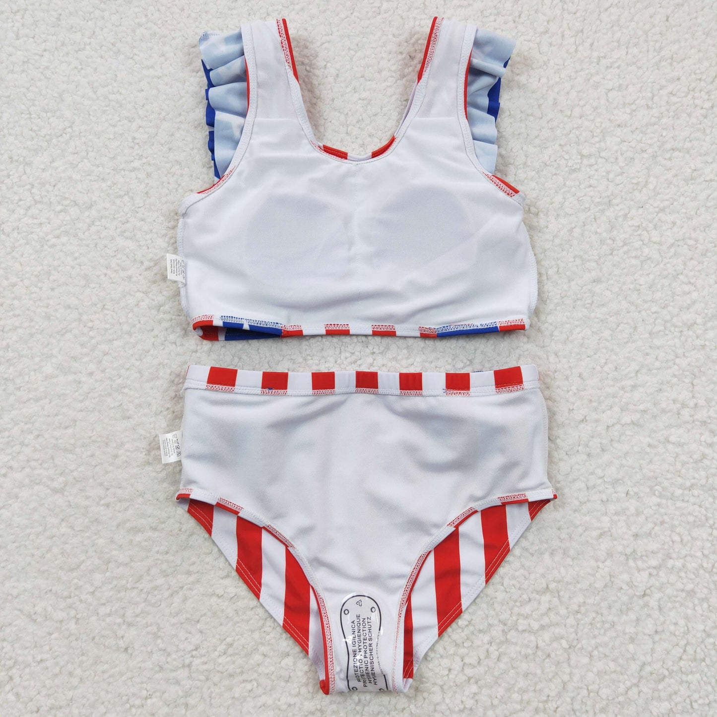 Sister brother Forth of July start print 2pcs swimming suit