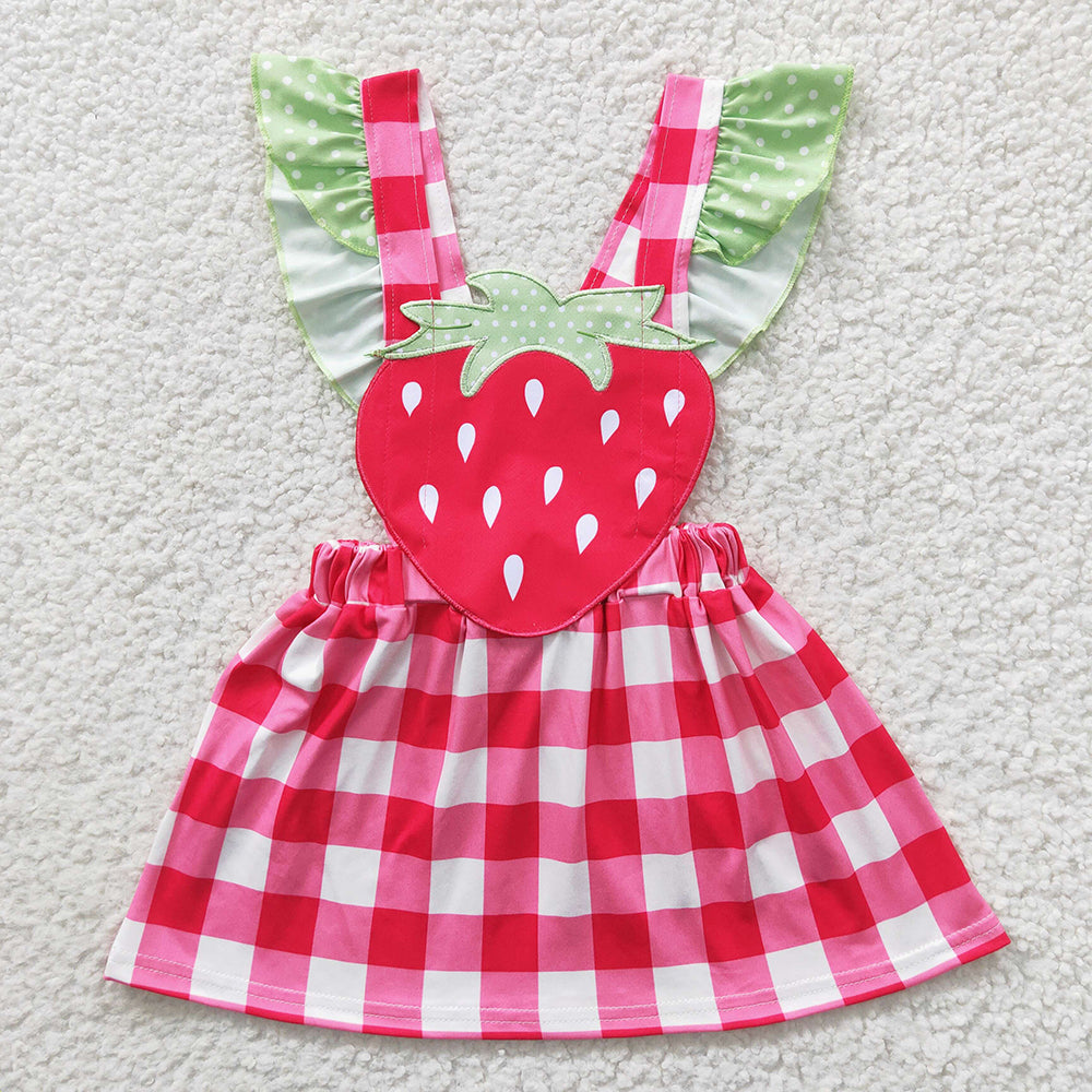 embroidery strawberry dress wholesale girls dress