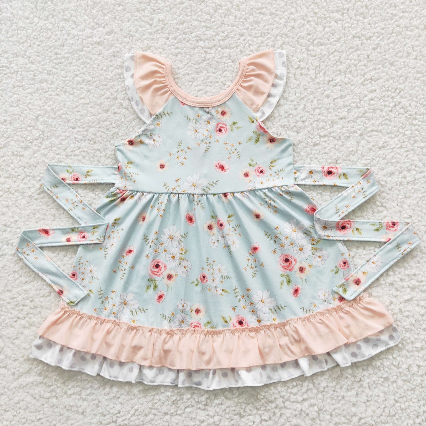 little girls floral print  summer dress