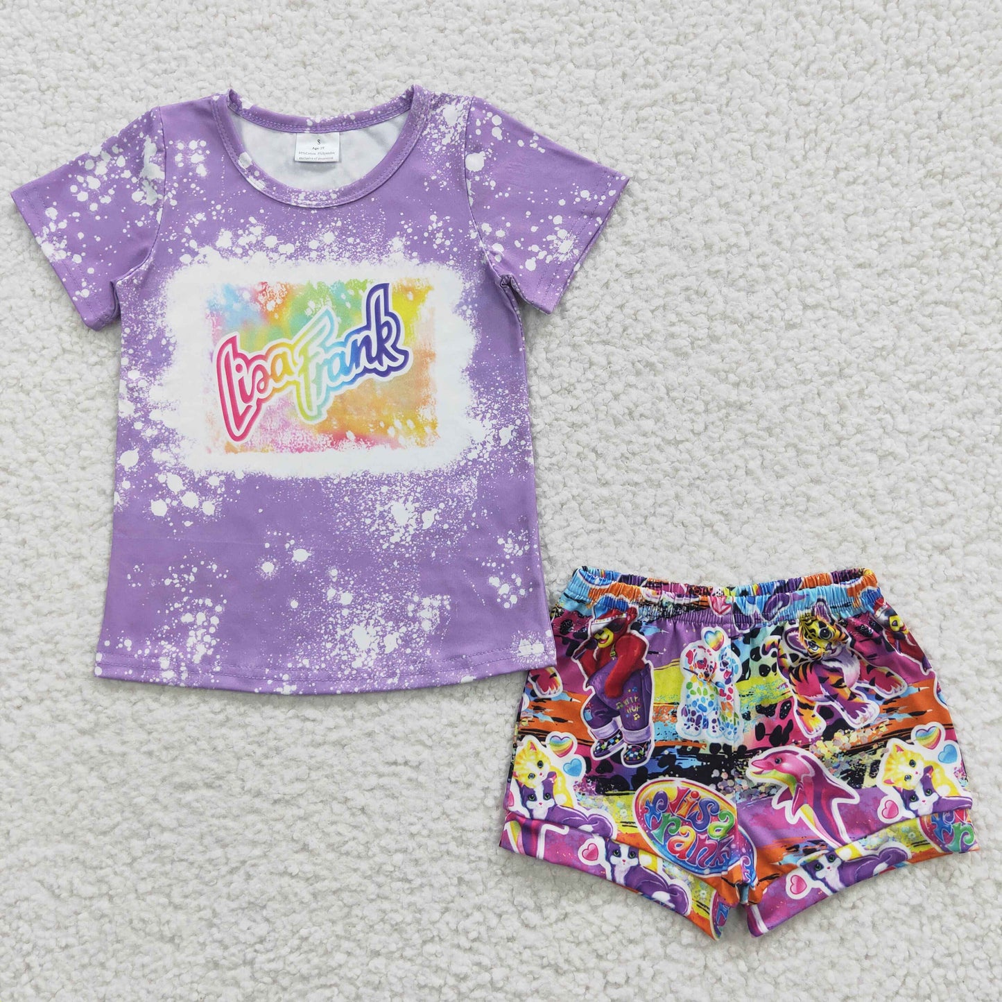 wholesale toddle girls purple cartoon clothes