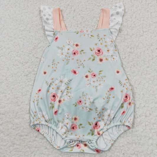 infant toddle girls wholesale floral bubble romper