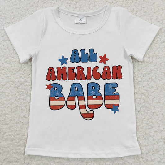 All American Babe short sleeve July 4th top